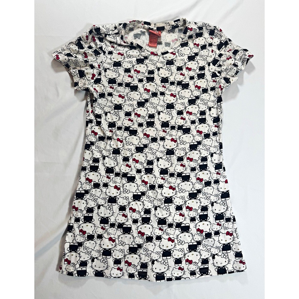 Hello Kitty Women's L Cotton Knit Pullover Sleepshirt Short Sleeve Graphic Print